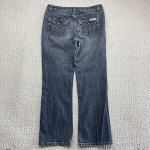 Y2K Calvin Klein Jeans Womens 8 Blue Boot Cut Dark Denim Double Stone Wash